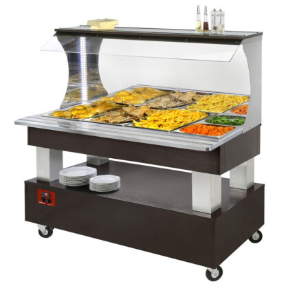 Bain-marie warm wall buffet 4x GN1/1-150 (Wengé wood)