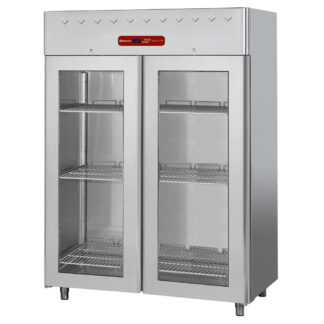 Ventilated freezer 1400 liters, 2 glass doors GN 2/1