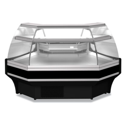 Open angle 90Â°, ventilated, low glass, 3 sides â€“ BLACK