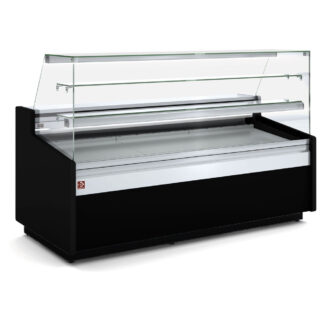 Ventilated counter display, pastry glass, with storage  - BLACK
