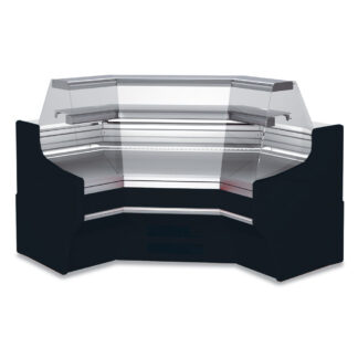 Closed angle 90Â°, ventilated, pastry glass, 3 sides - BLACK