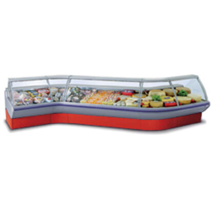 Ventilated counter with storeroom, with group