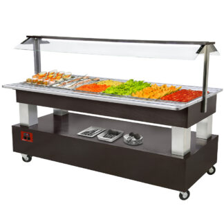 Buffet - Refrigerated salad bar, 6x GN1/1-150 (WengÃ© wood)