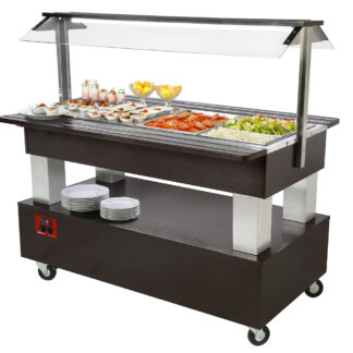 Buffet - Refrigerated salad bar, 4x GN1/1-150 (WengÃ© wood)