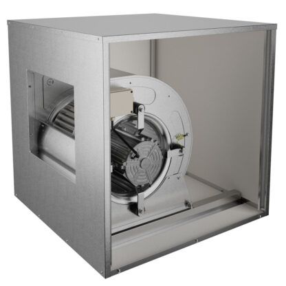 Centrifugal ventilator with isolated caisson