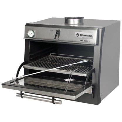 Charcoal oven-BBQ, GN 1/1 (60 Kg/h)/Stainless steel