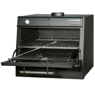 Charcoal oven-BBQ, GN 1/1 + GN2/4 (75 Kg/h)/Black