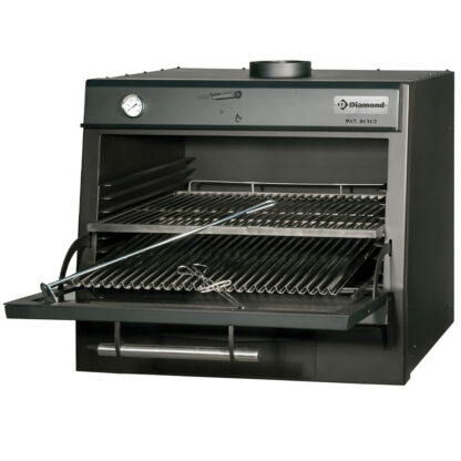 Charcoal oven-BBQ, GN 1/1 + GN2/4 (75 Kg/h)/Black