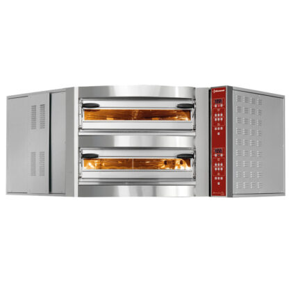 Electric oven corner unit, 2 chambers, 2x 8 pizzas Ã˜ 350 mm