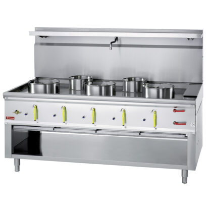 Wok stove 5 burners with water curtain