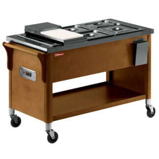 Wooden trolley, bain marie tray 3x GN 1/1 Wengé