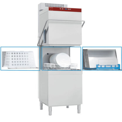 Hood dishwasher, basket 600x500 mm + Watersoftener continuously + condenser-recuperator of the steam