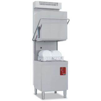 Hood dishwasher, basket 500x500 mm "Full Hygiene", with softener continuously + condenser-recuperator of the steam