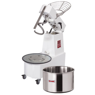 Spiral mixer 33 liters tilting head, removable bowl, 2 speeds, - Automatic, digital, on wheels
