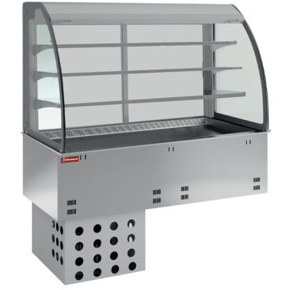 Element sink and open display on 3 levels (with curtain), refrigerated, ventilated 4x GN 1/1