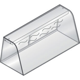 Display with warming elements (by resistance) closed with sliding doors