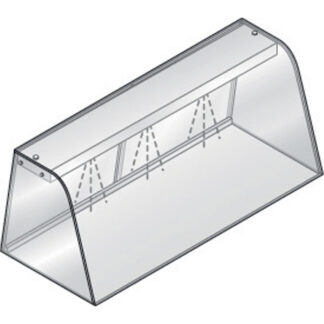 Display with lighting element (LED), closed with sliding doors