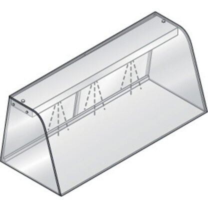 Display with lighting element (LED), closed with sliding doors
