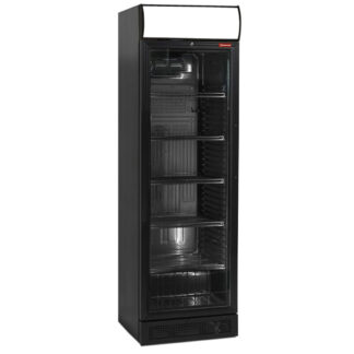 Ventilated display positive TÂ° 380 lit., black, with lightbox