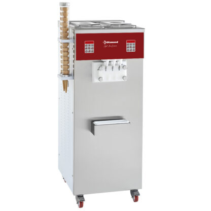 Soft ice-cream machine, 2 flavors + mixed ice-cream, 30 Kg/h, air condenser