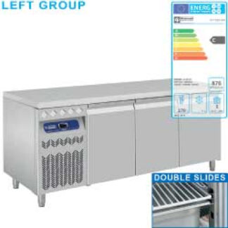Ventilated cooling table, 3 doors GN 1/1, group on the left
