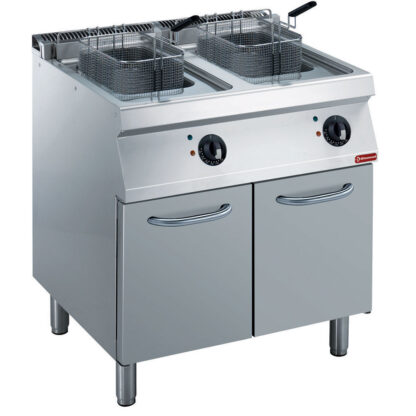 Electric fryer 2x14 liters, on cupboard