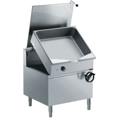 Tumbling electric frying pan, "Duomat" basin 80 liters, on cupboard