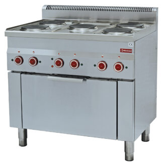 Range 5 hobs and electric convection oven GN 1/1