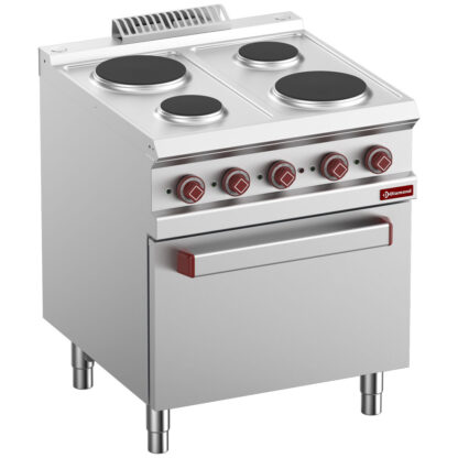 Hobs x4 on electric oven GN 2/1 and grill