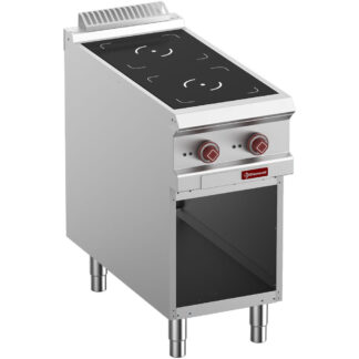 Electric stoves 2 induction hearths, open cupboard