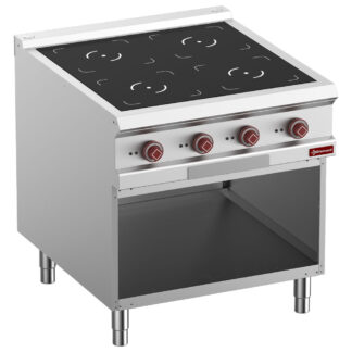 Electric stoves 4 induction hearths, open cupboard