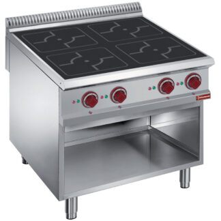 Electric stoves 4 induction hearths, open cupboard