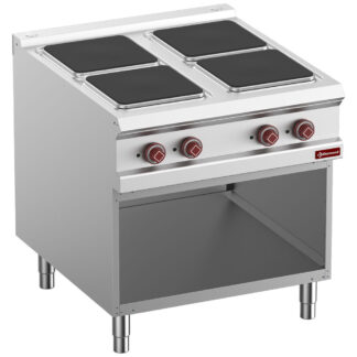 Electric stove, 4 plates on open cupboard