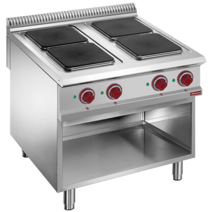 Electric stove, 4 plates on open cupboard
