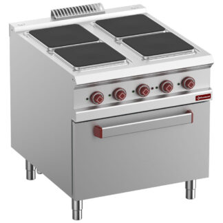 Electric stove 4 plates with electric GN 2/1 oven