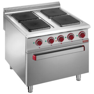 Electric stove 4 plates with electric GN 2/1 oven