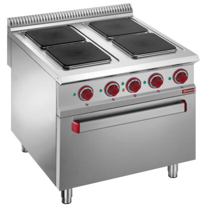 Electric stove 4 plates with electric GN 2/1 oven