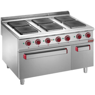 Electric stove 6 plates on electric oven GN 2/1, neutral close cupboard
