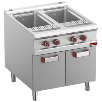 Electric pasta cooker, 2 tanks 40 liters, on closed cupboard (without baskets)