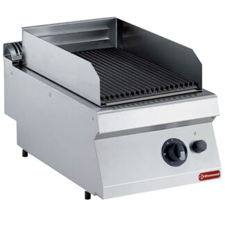 Gas grill in lava stone, iron grid 1/2 mod. -TOP-