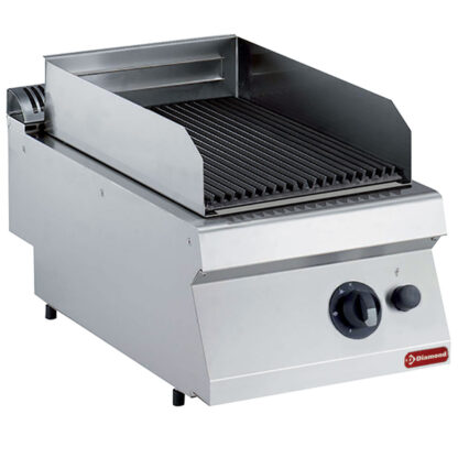 Gas grill in lava stone, iron grid 1/2 mod. -TOP-
