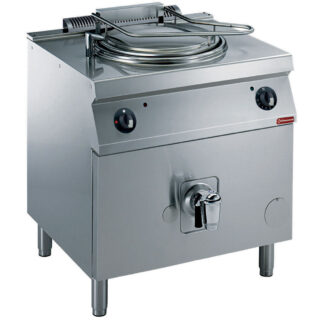 Gas rounded kettle, 60 liters, direct heating, on board