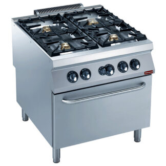Cooker 4 burners, gas oven GN 2/1