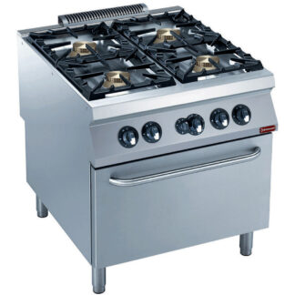 Cooker 4 burners, gas oven GN 2/1 "POWERFUL"