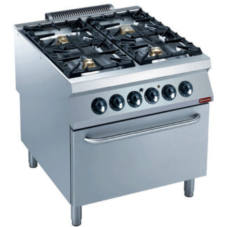 Cooker 4 burners, electric oven GN 2/1-