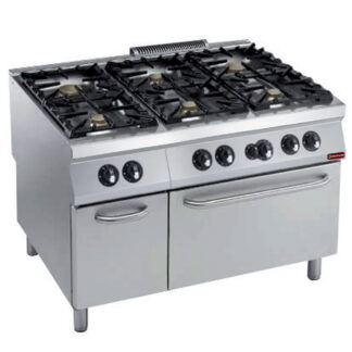 Cooker 6 burners, gas oven GN 2/1, neutral cupboard