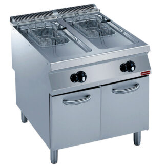 Gas fryer 2 basins "Y" 15 liters, external burners, on undercarriage