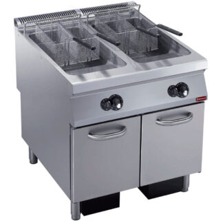 Gas fryer 2 basins "Y" 23 liters, external burners, on undercarriage