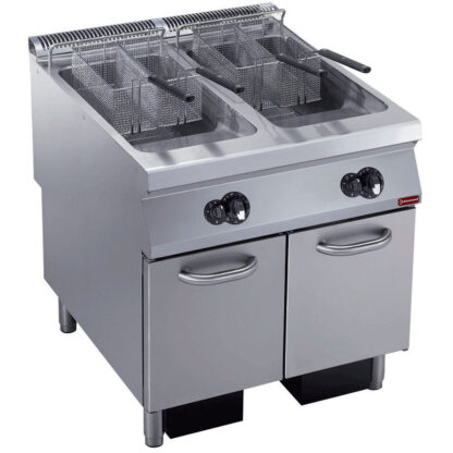 Gas fryer 2 basins "Y" 23 liters, external burners, on undercarriage
