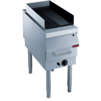 Gas grill, grill in cast iron, on pedestal